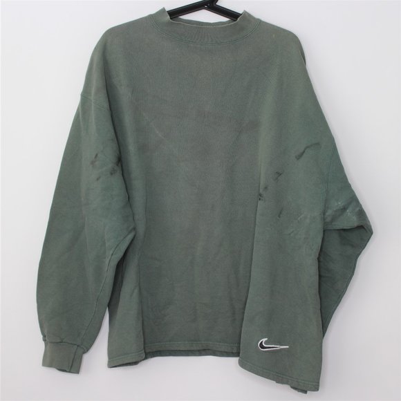 Nike Other - VTG Nike Side Swoosh Faded Olive Sweatshirt J274